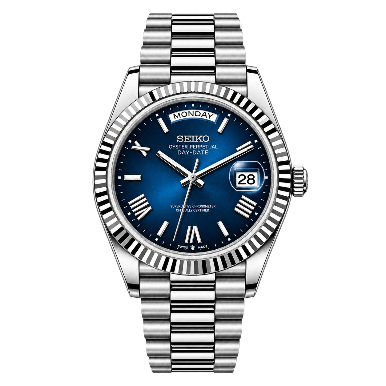 Seiko Day-Date Blue