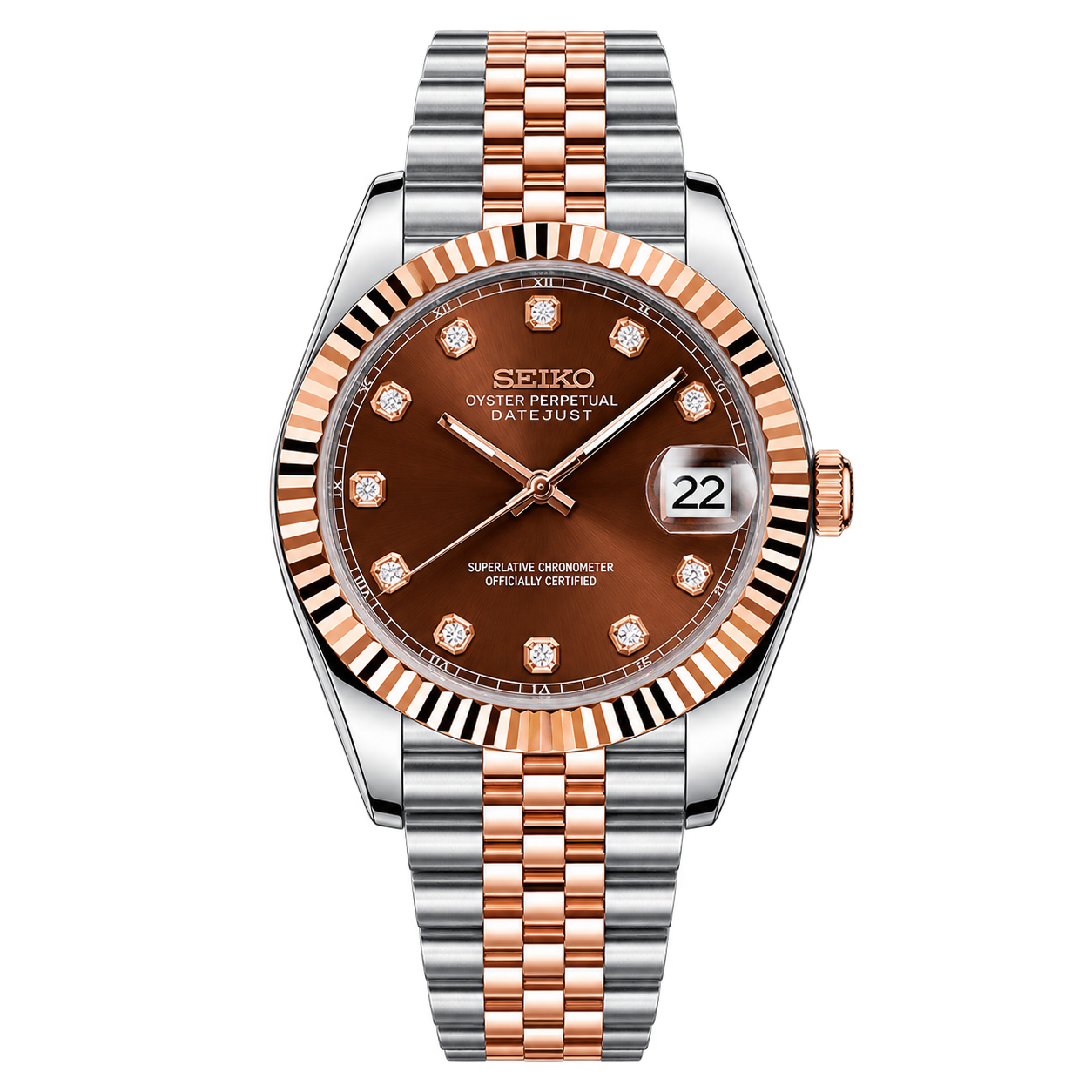 Seiko Datejust Rose Gold Diamantes